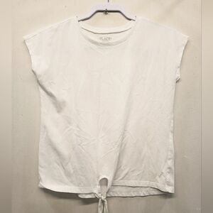 Place white Tee with front tie. size XXL